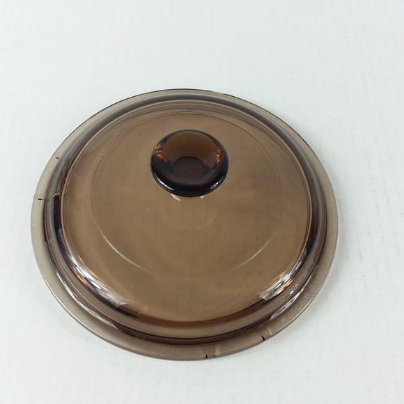 Vision Corning Ware .5L Amber Glass Sauce Pot Pan Pyrex Lid USA - Picture 7 of 11